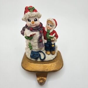Vintage K's Collection‎ Christmas Stocking Holder Snowman & Boy Caroler